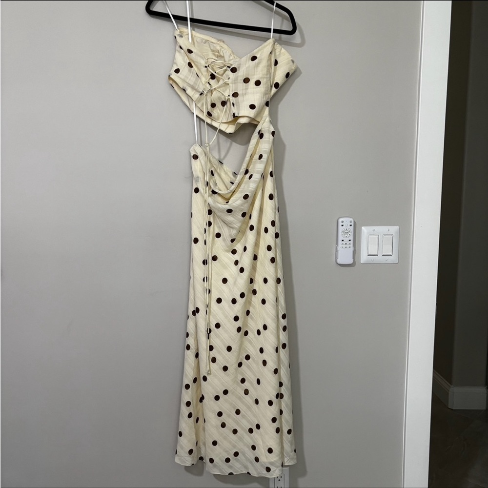 Princess Polly Jasira Strapless Polka Dot Maxi Dress Size 10 - Picture 8 of 8